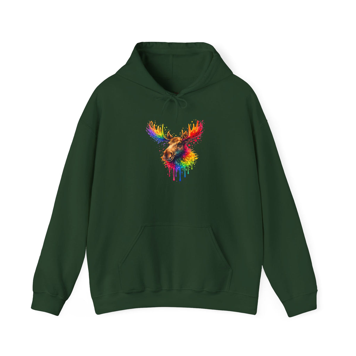 Watercolor Moose Hooded Sweatshirt