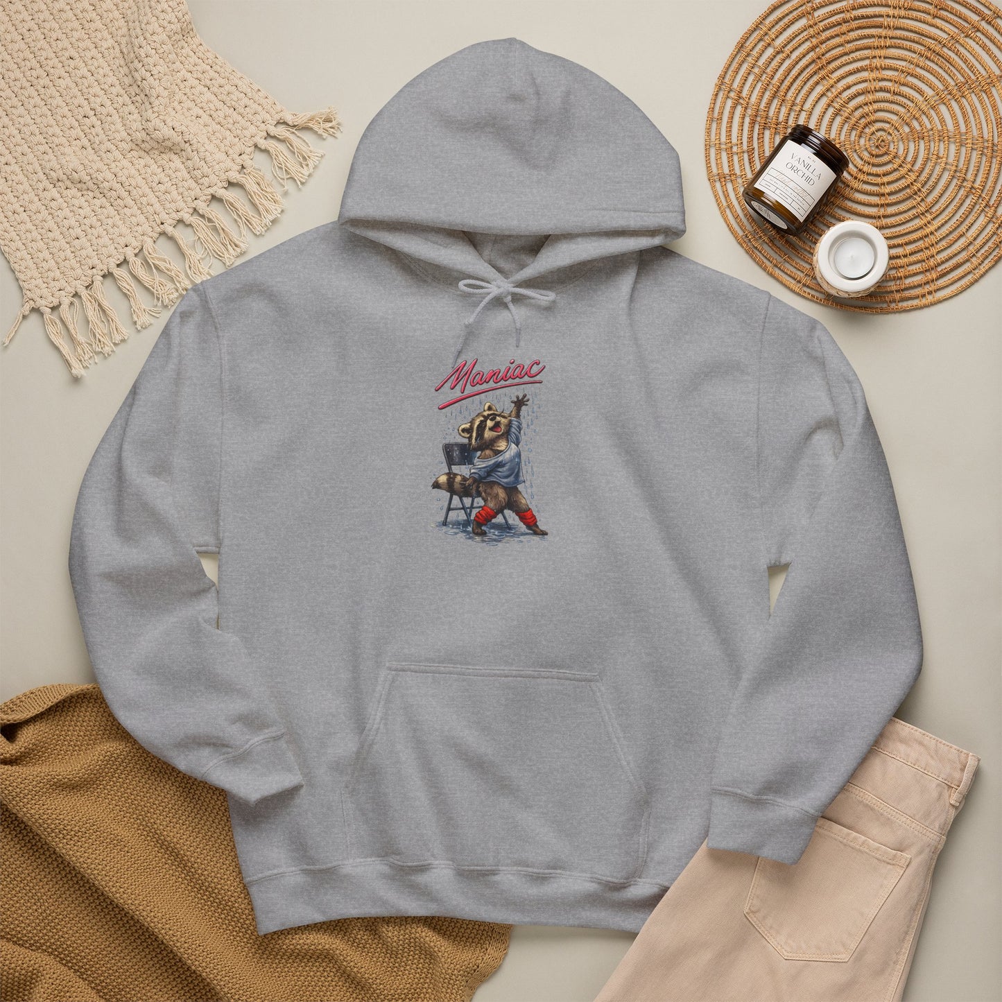 Dancing Raccoon "Maniac" Hooded Sweatshirt