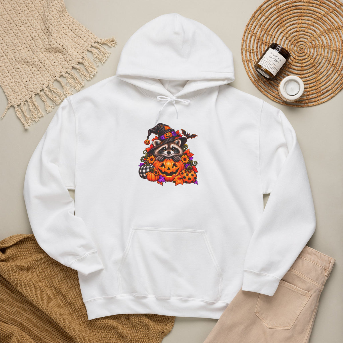 Halloween Raccoon Hooded Sweatshirt