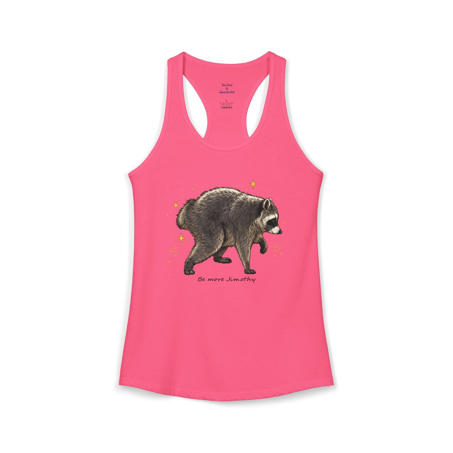 Jimothy The Raccoon Racerback Tank