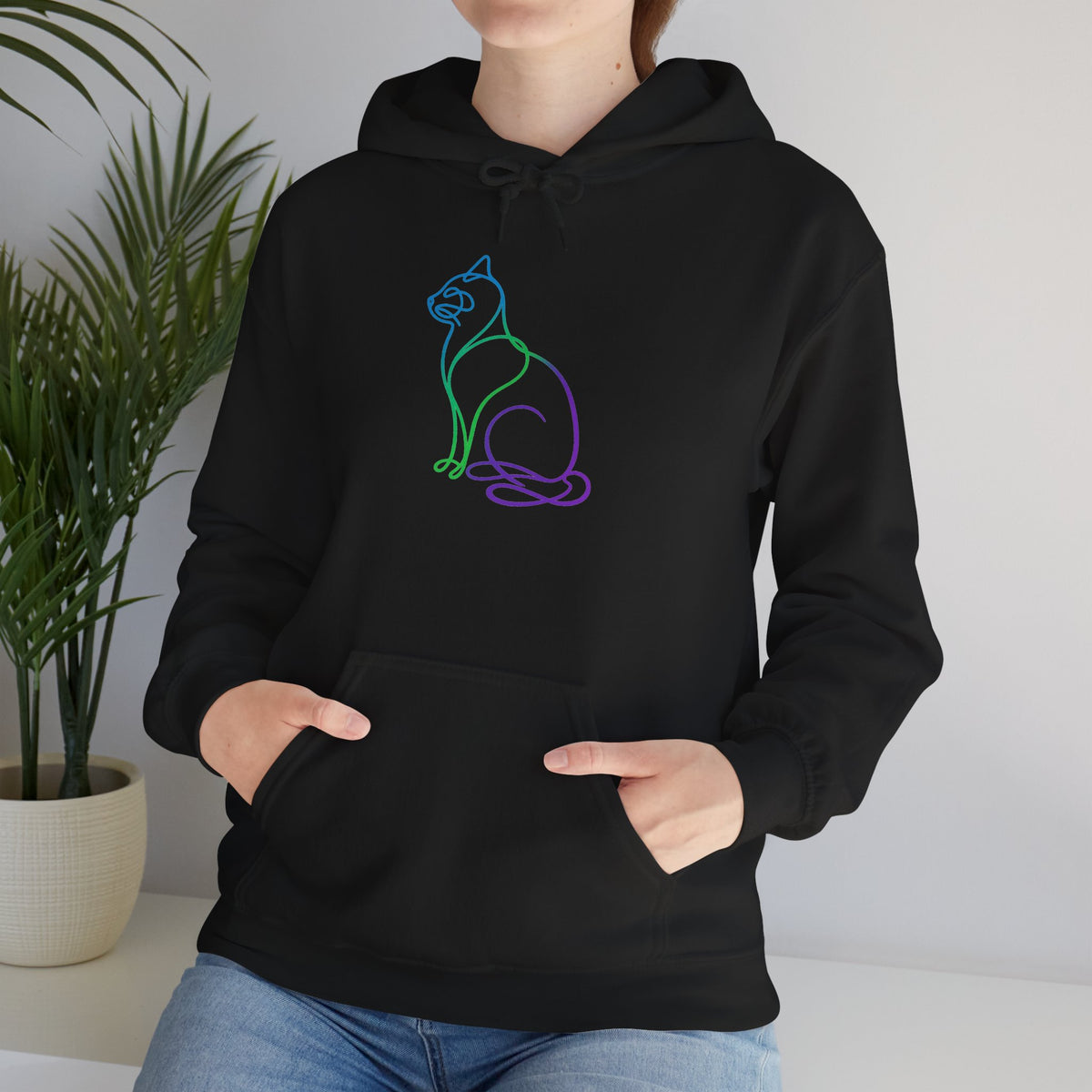 Northern Lights Cat Hooded Sweatshirt