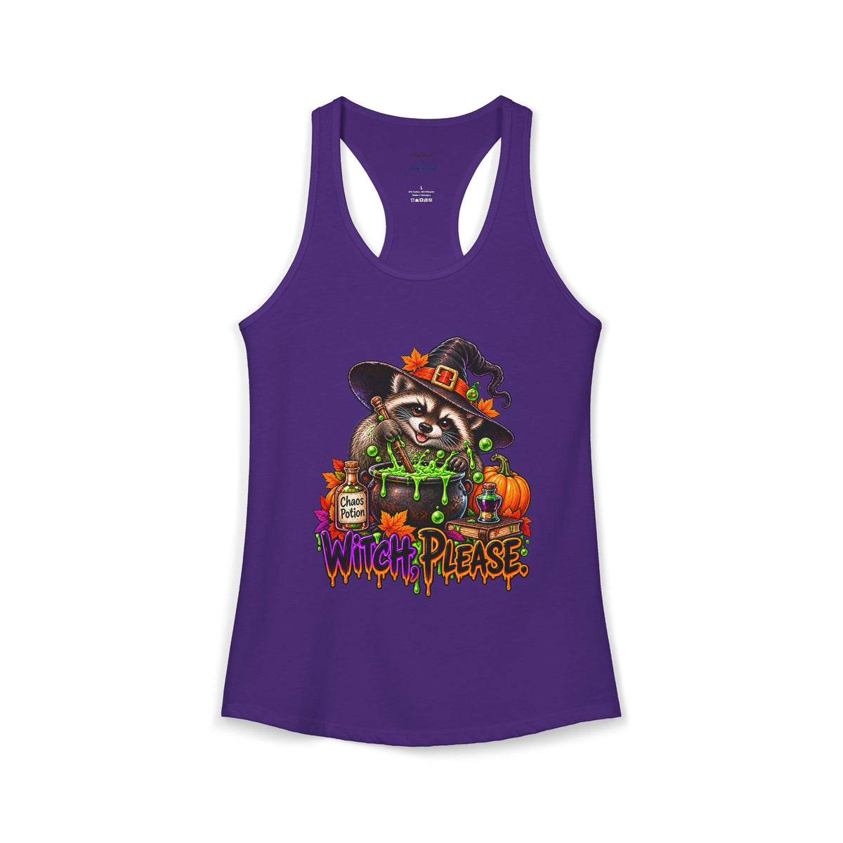 Witch, Please. Raccoon Racerback Tank