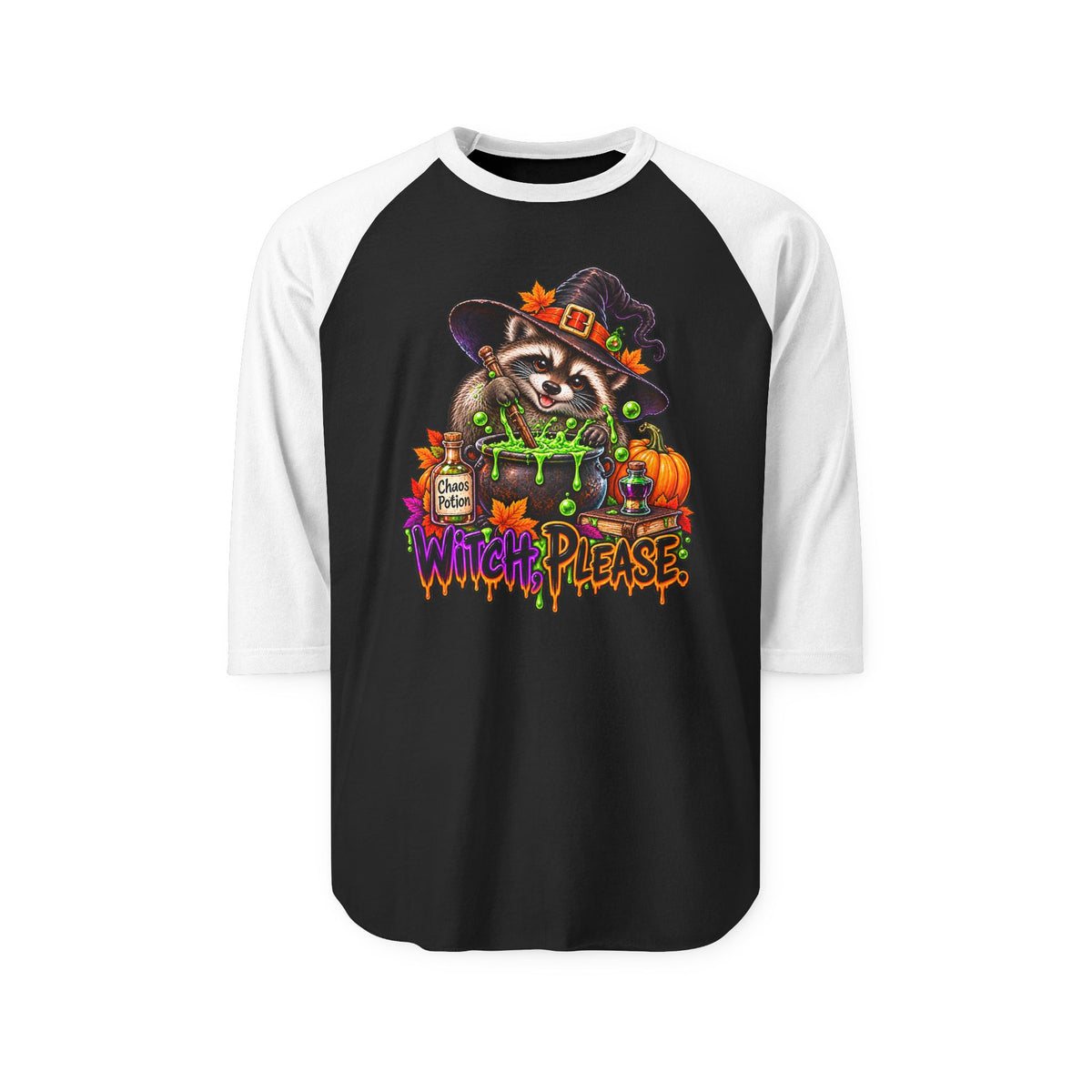 Witch, Please. Raccoon Raglan Baseball Shirt