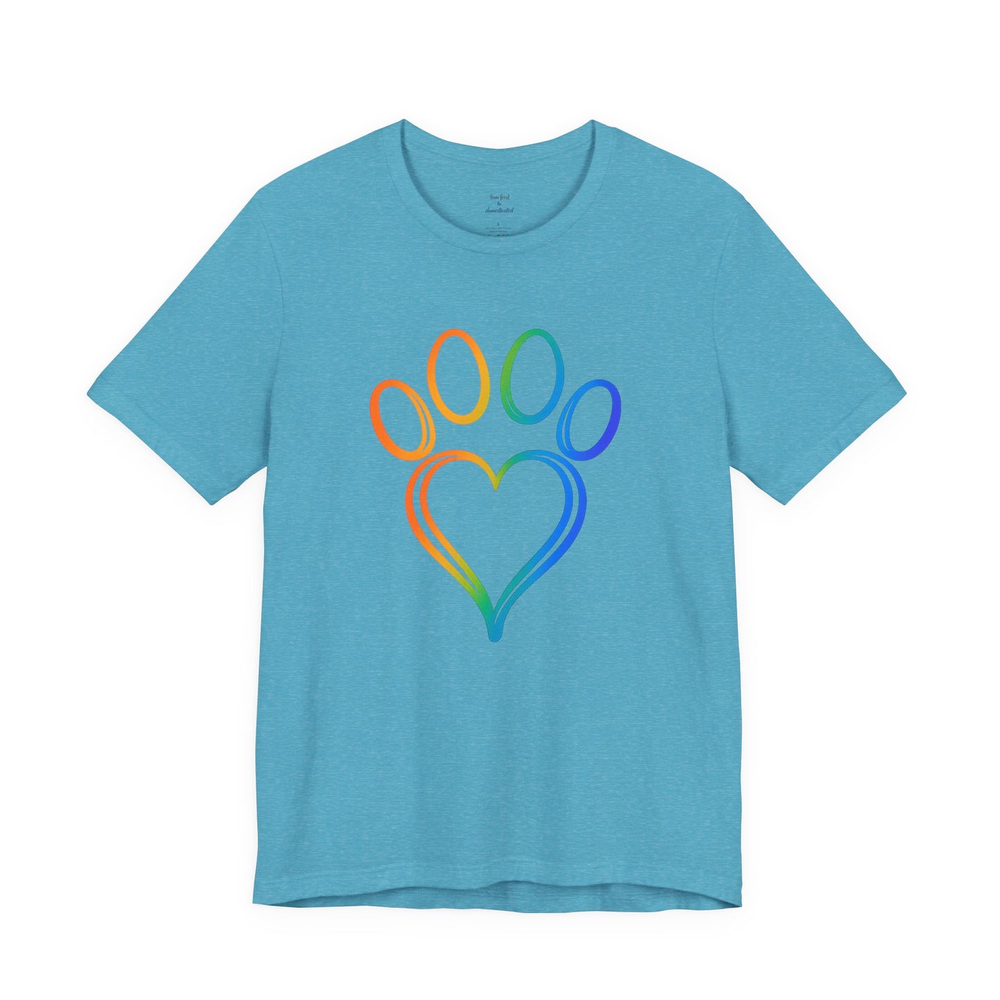 Heart/Paw Colorful Line-Work T-Shirt