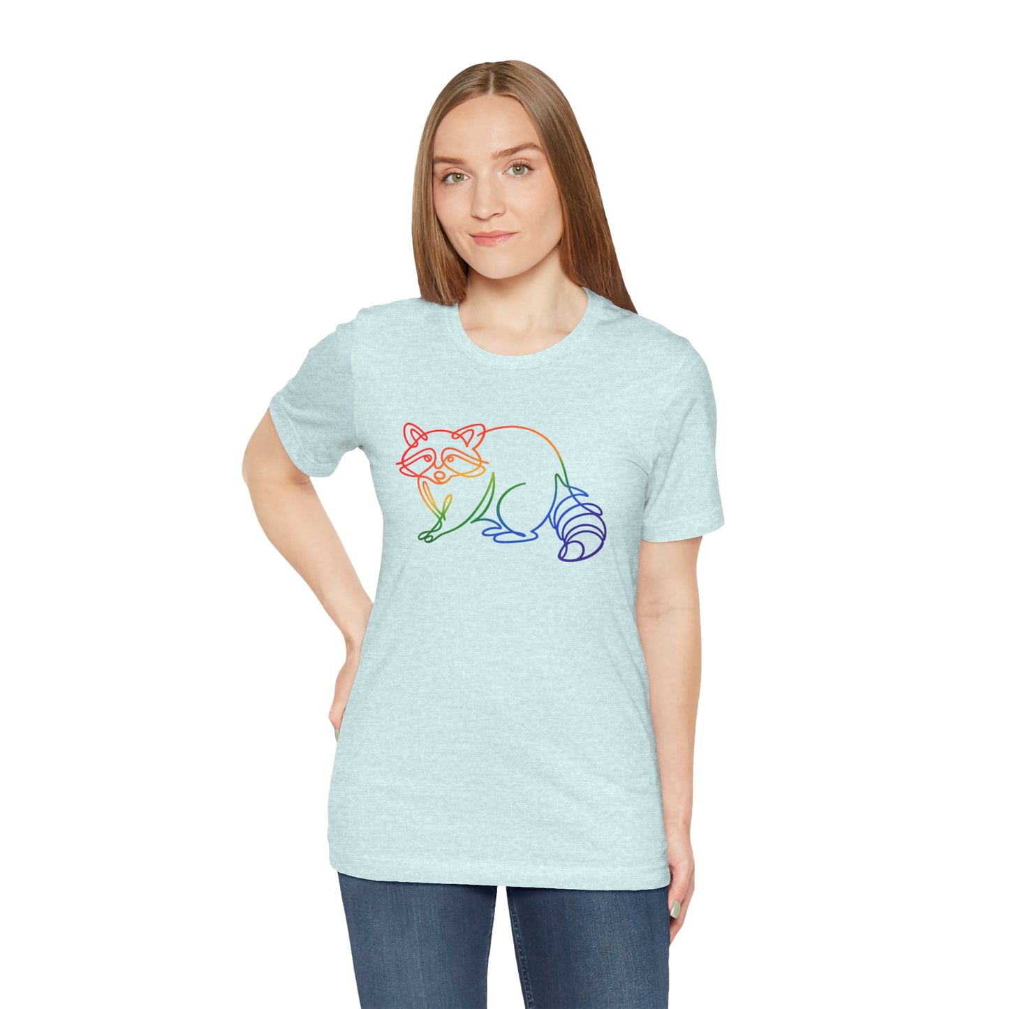 Raccoon Tee — Minimal Line Raccoon Scenic Graphic T-Shirt