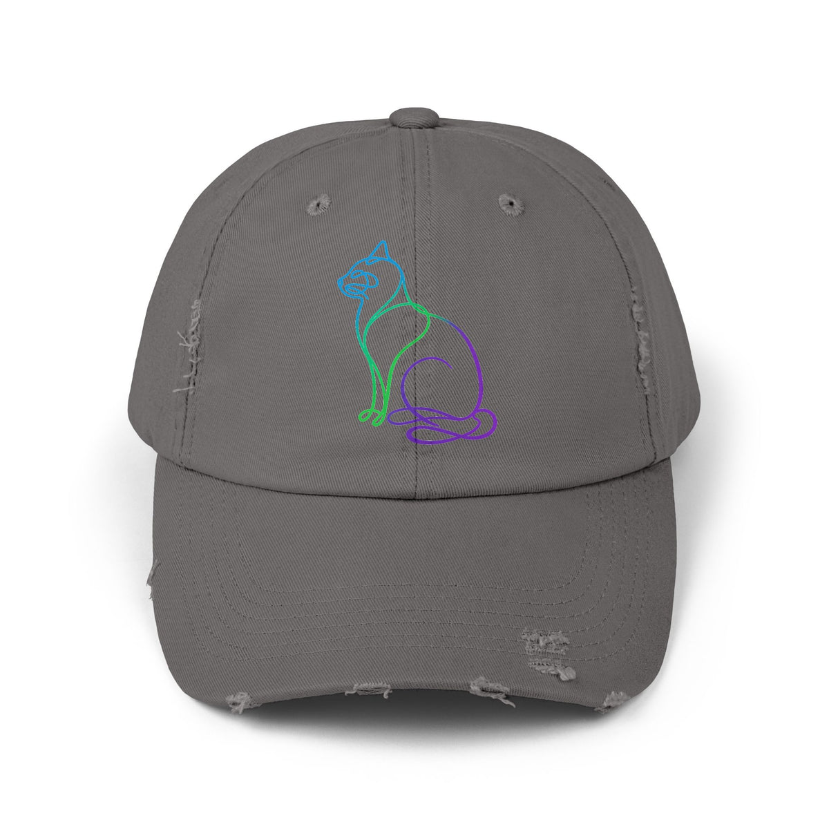 Northern Lights Cat Distressed Cap