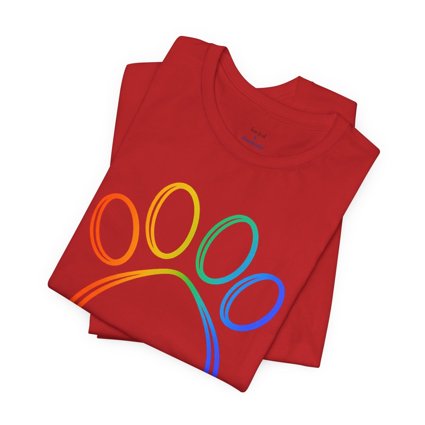 Heart/Paw Colorful Line-Work T-Shirt