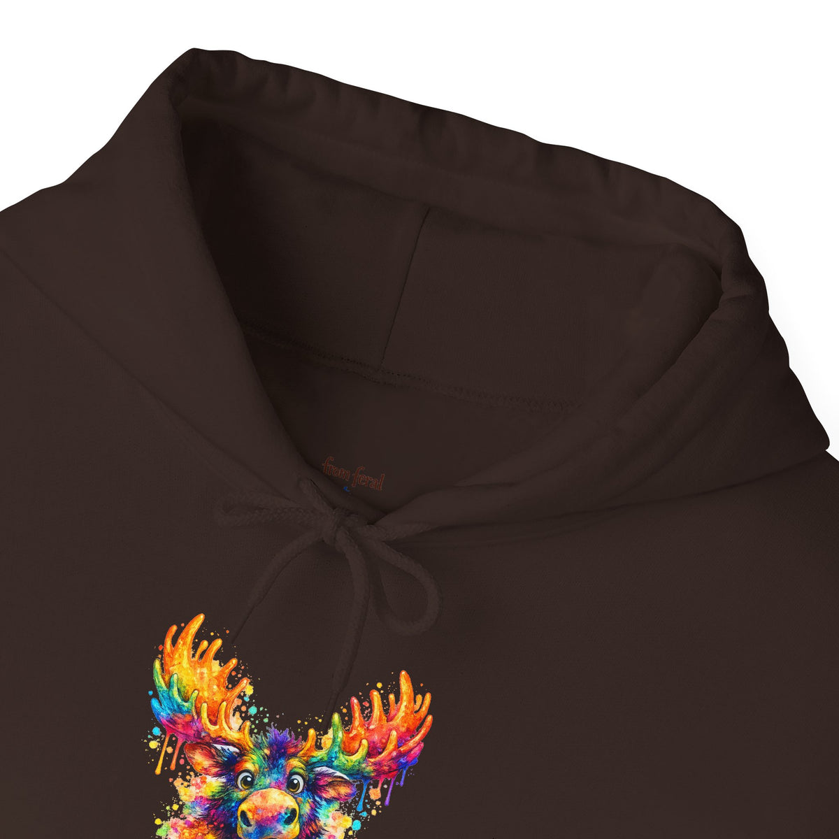 Watercolor Moose Hooded Sweatshirt
