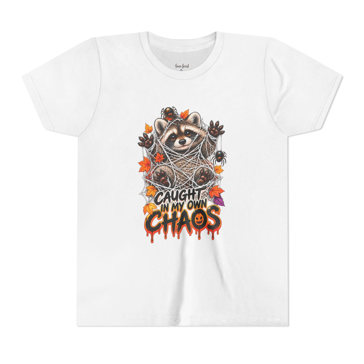 Caught Raccoon Youth Tee — Raccoon Kids Tshirt