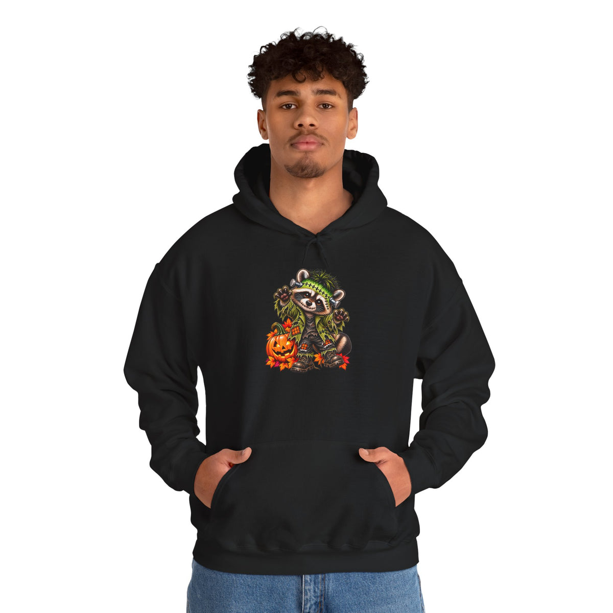 Frankenstein Raccoon Halloween Hooded Sweatshirt