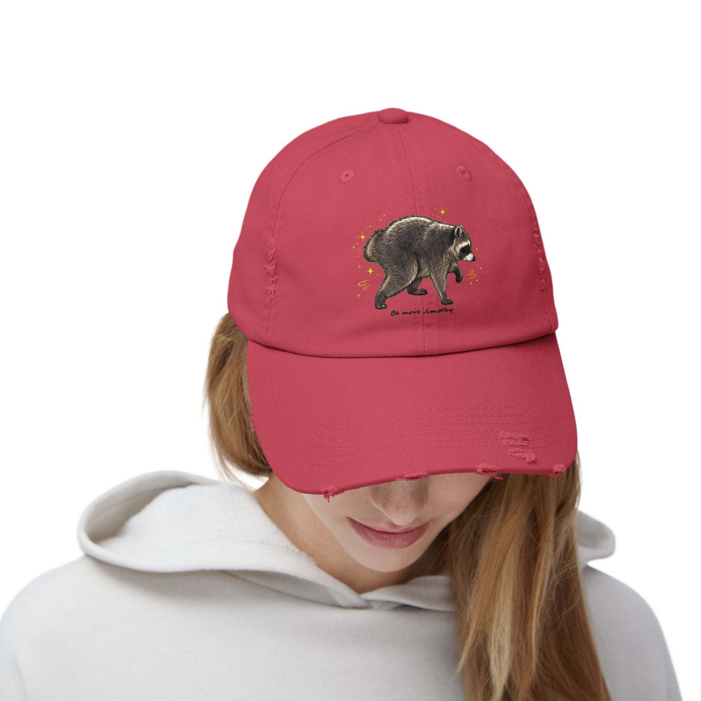 Jimothy The Raccoon Distressed Cap —  Inspirational, Viral Sensation
