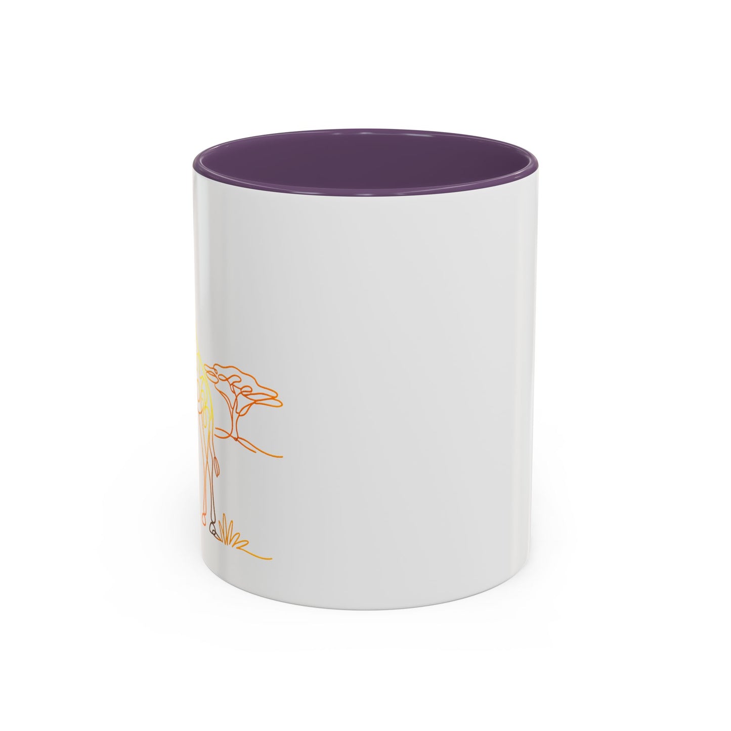 Safari Sunrise Coffee Mug — Minimal Line Giraffe Design (11/15oz)