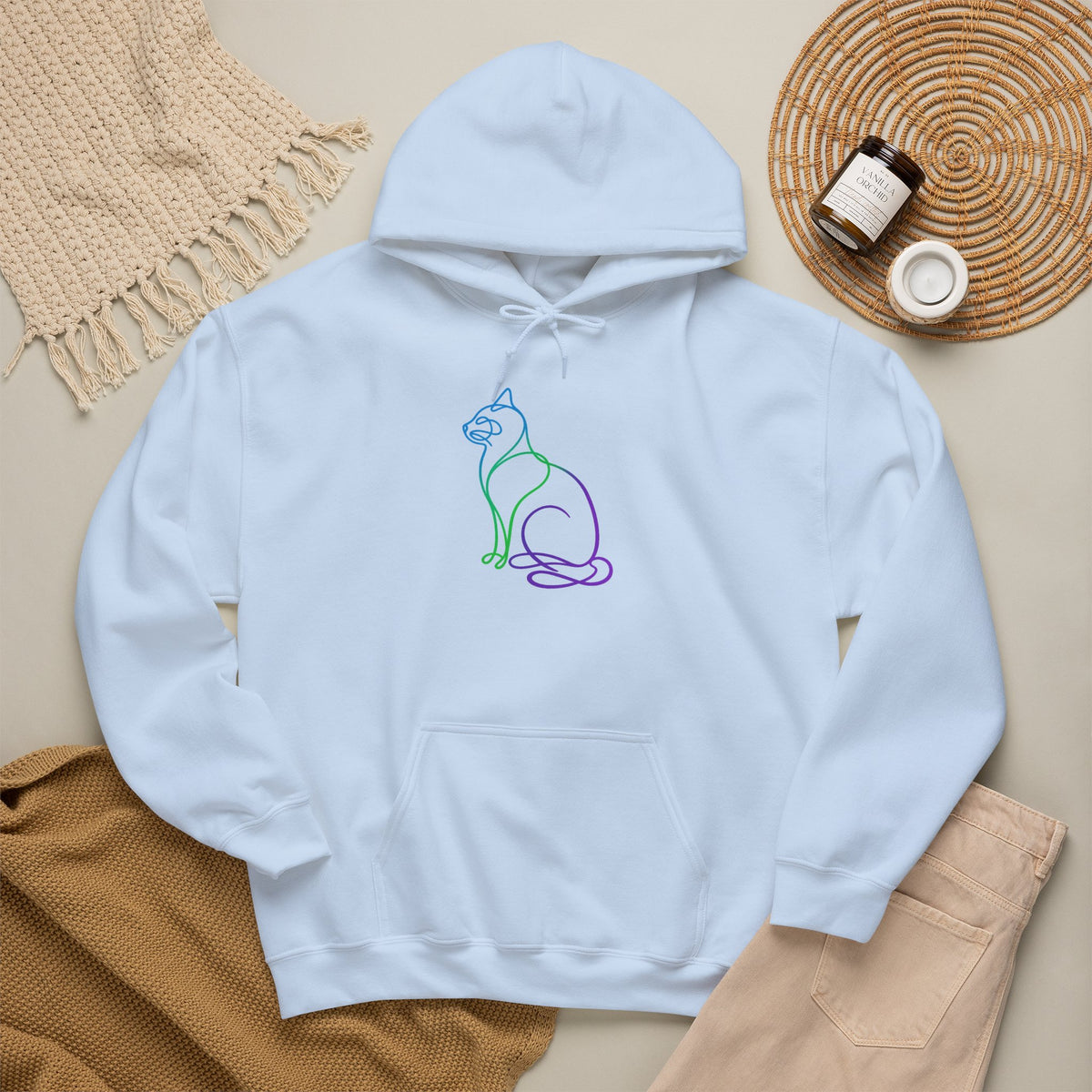 Northern Lights Cat Hooded Sweatshirt