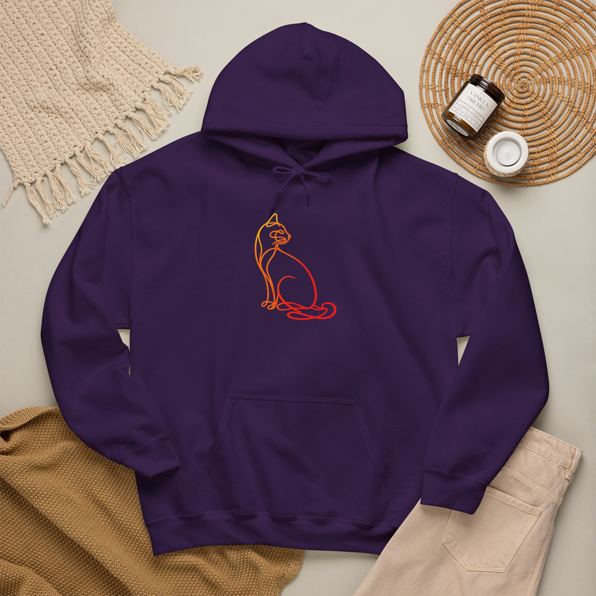 Sunrise Cat Hooded Sweatshirt