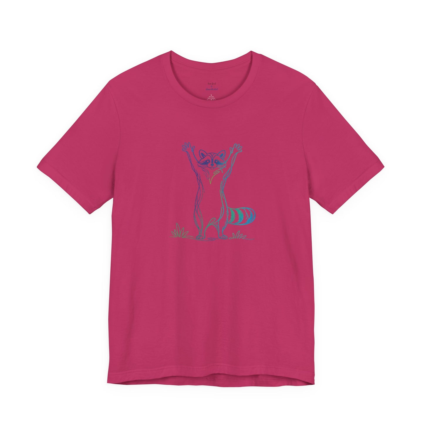 Raccoon Tee — Minimal Line Raccoon Scenic Graphic T-Shirt