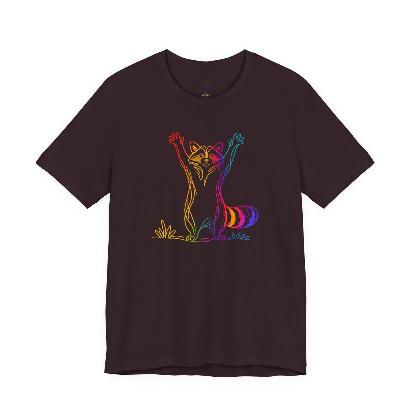 Raccoon Tee — Minimal Line Raccoon Scenic Graphic T-Shirt