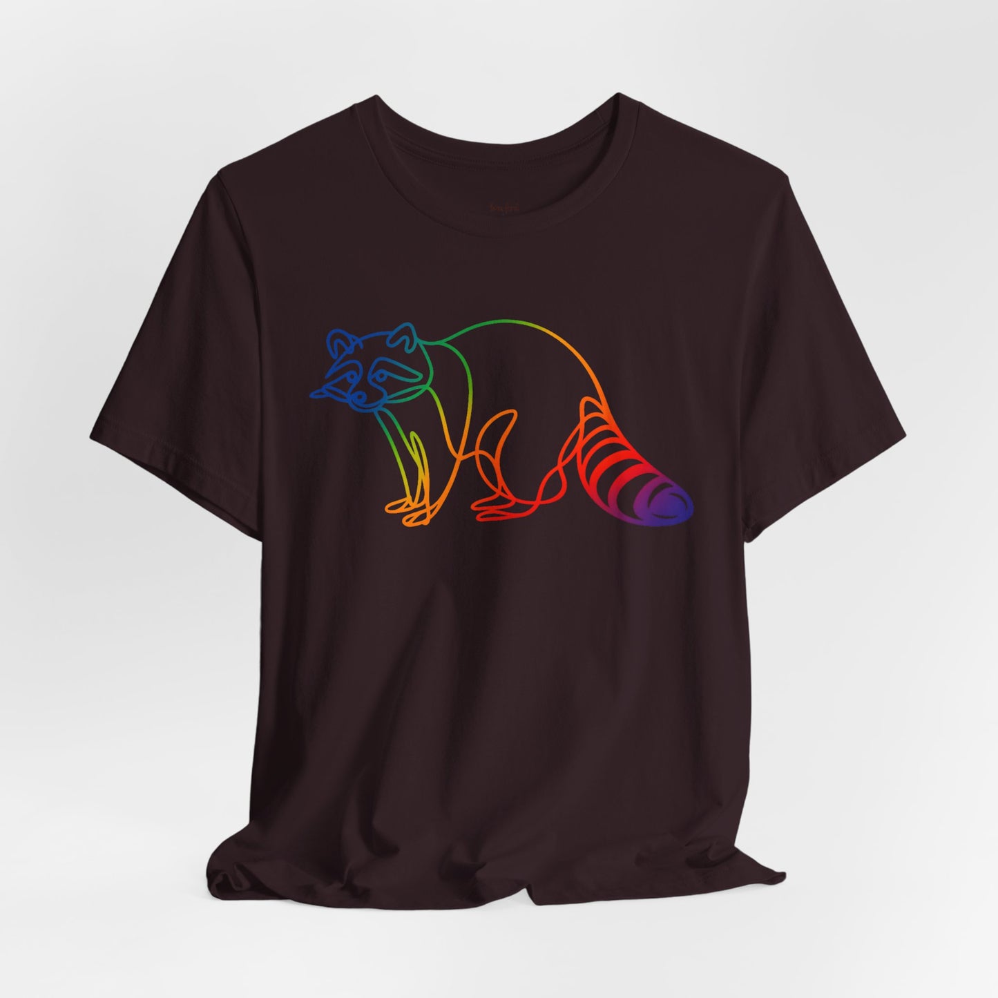 Raccoon Tee — Minimal Line Raccoon Scenic Graphic T-Shirt