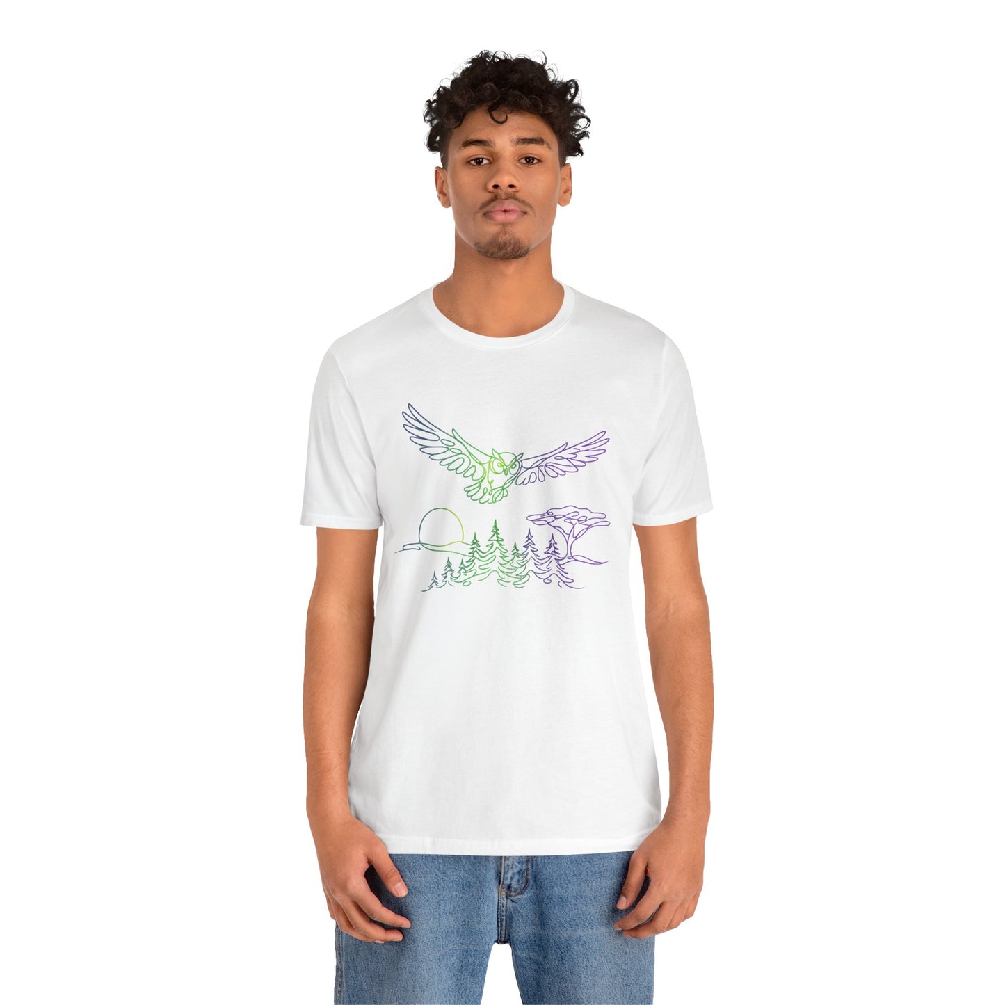 Owl | Colorful Line-Work T-Shirt