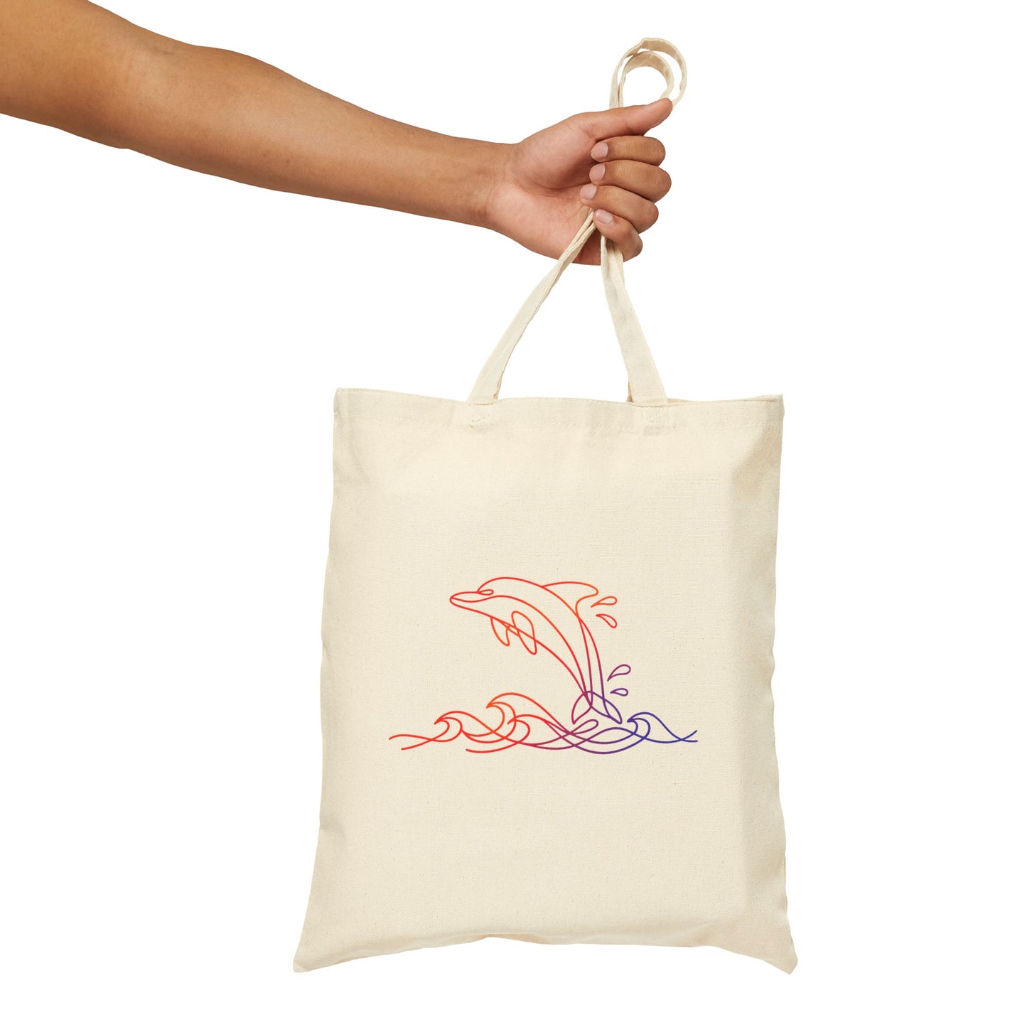 Sunset Splashing Dolphin Tote Bag