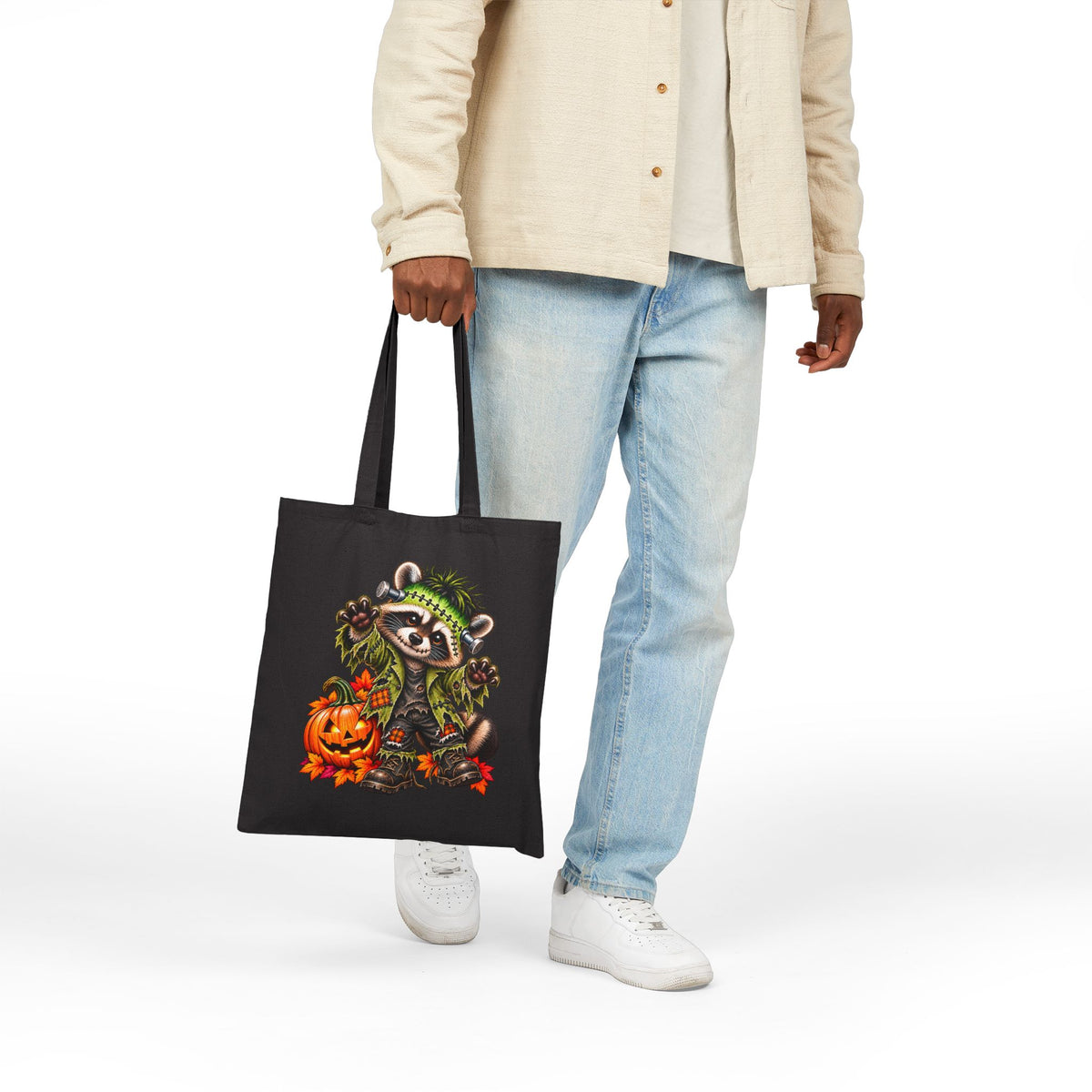 Halloween Frankenstein Raccoon Tote Bag