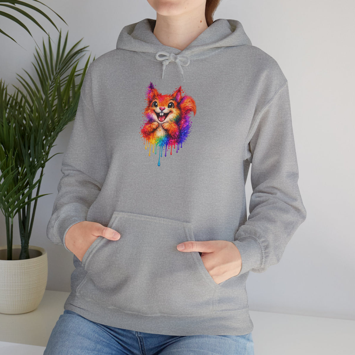 Watercolor Squirrel Hooded Sweatshirt