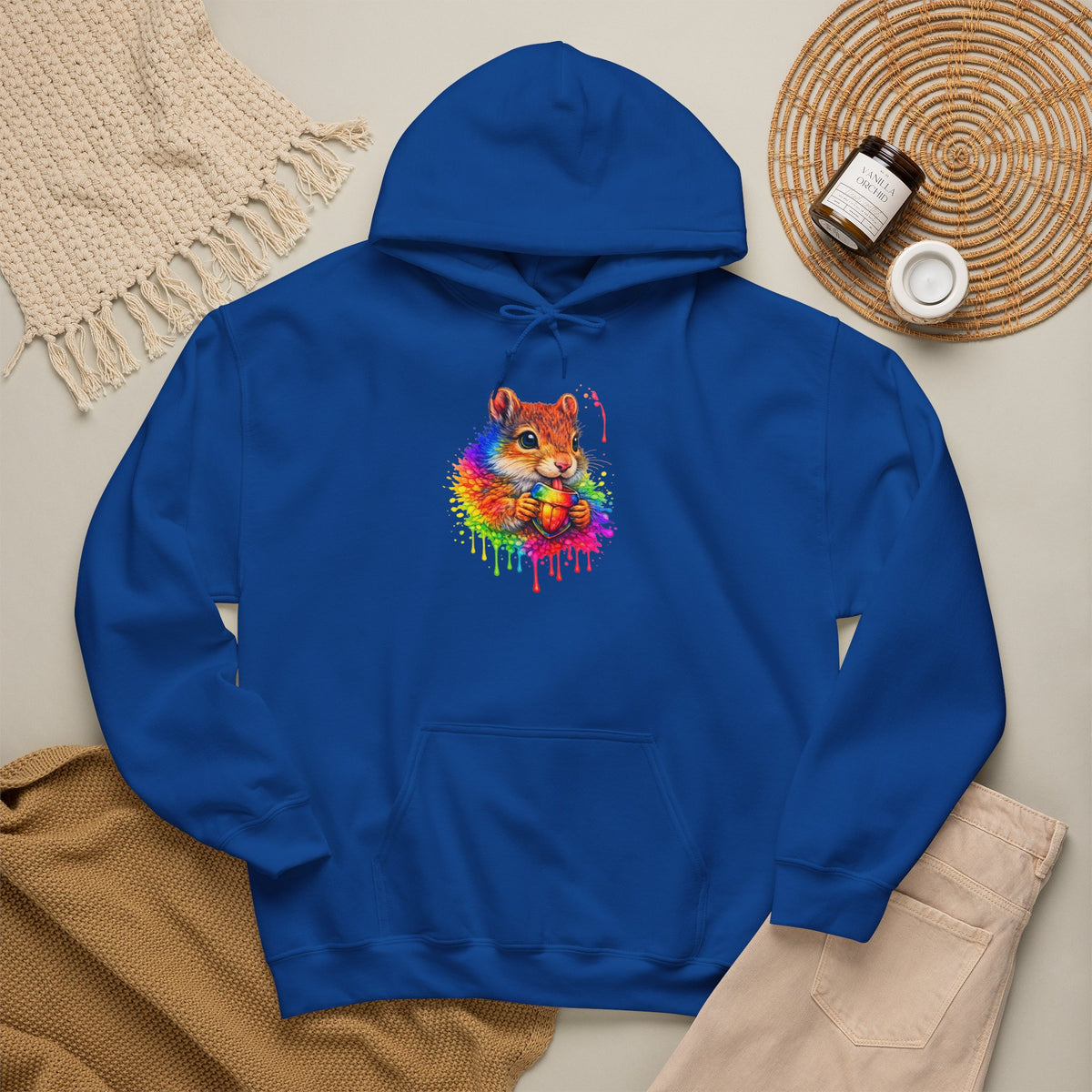 Watercolor Squirrel Hooded Sweatshirt