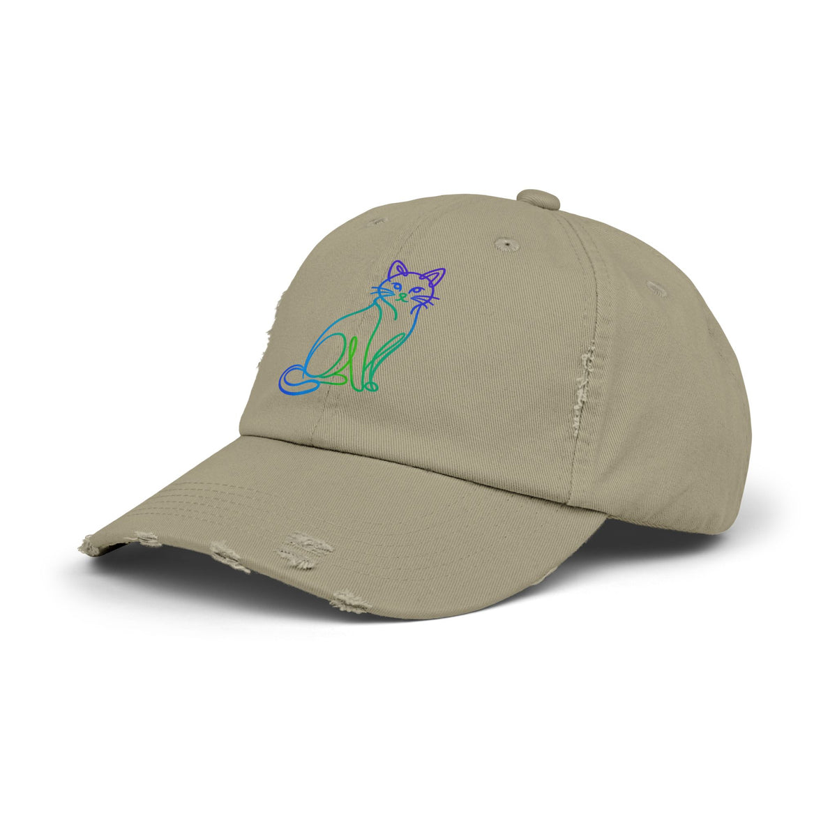 Northern Lights Cat Distressed Cap