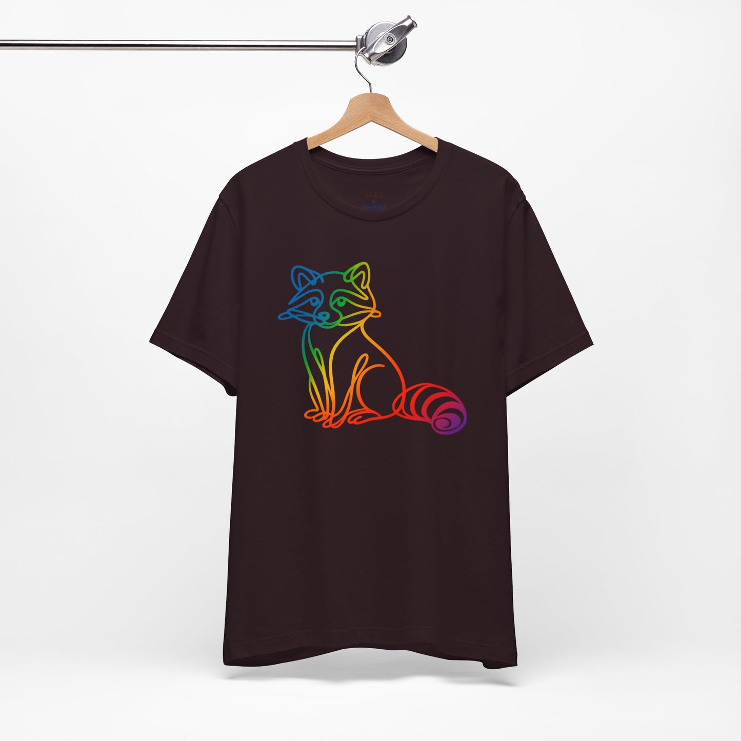 Raccoon Tee — Minimal Line Raccoon Scenic Graphic T-Shirt