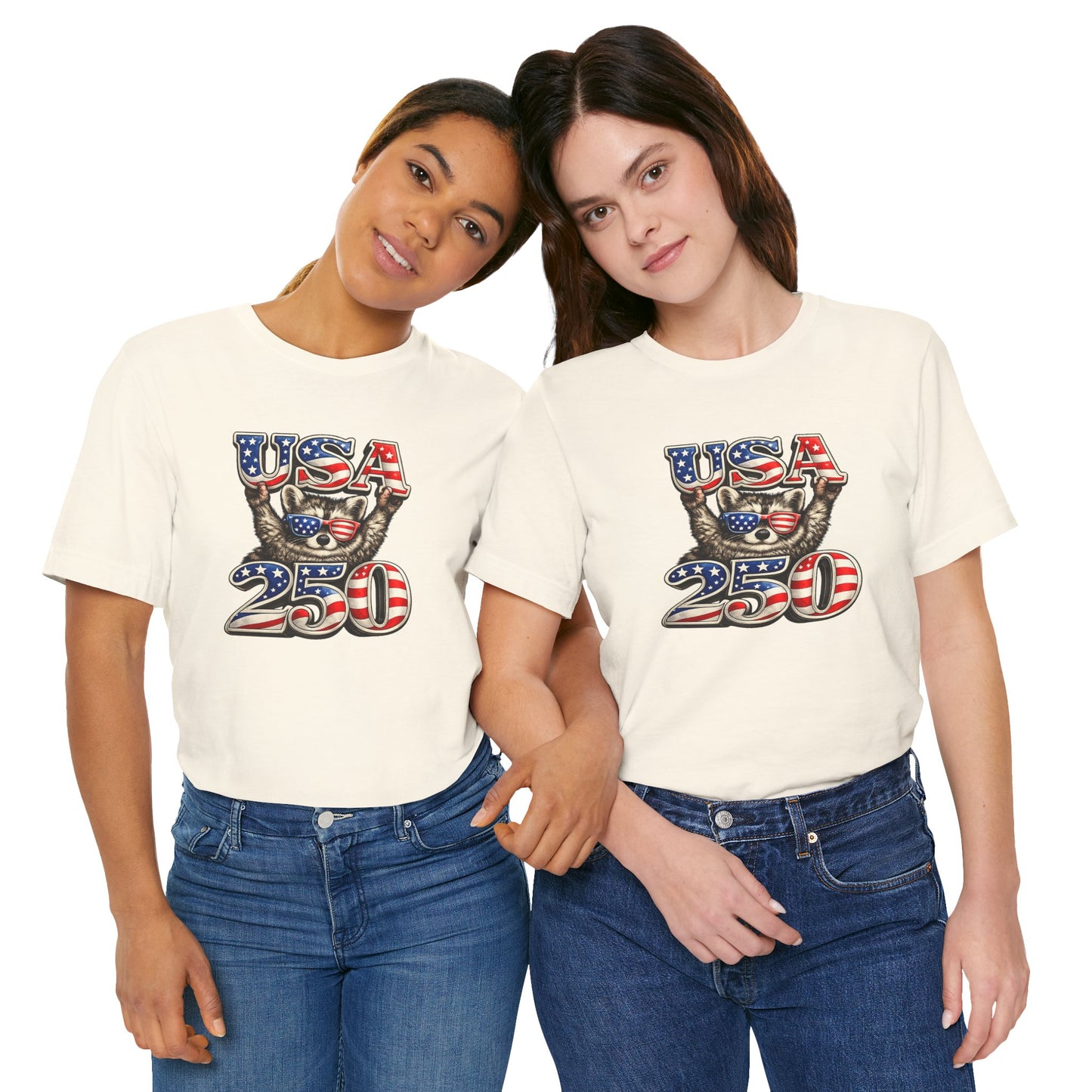 Patriot Raccoon 250th Anniversary T-Shirt — 4th of July Fireworks Flag Tee