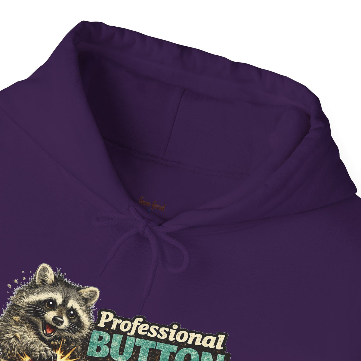 Raccoon "Button Pusher" Hooded Sweatshirt