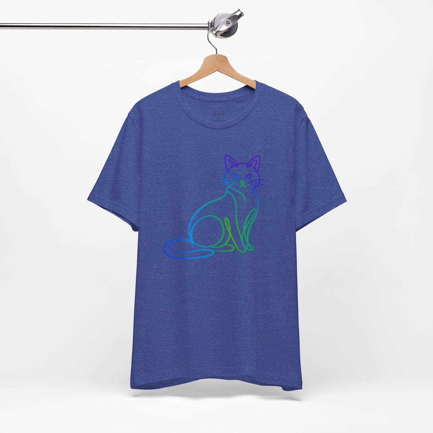 Colorful Line-Work Sitting Cat T-Shirt