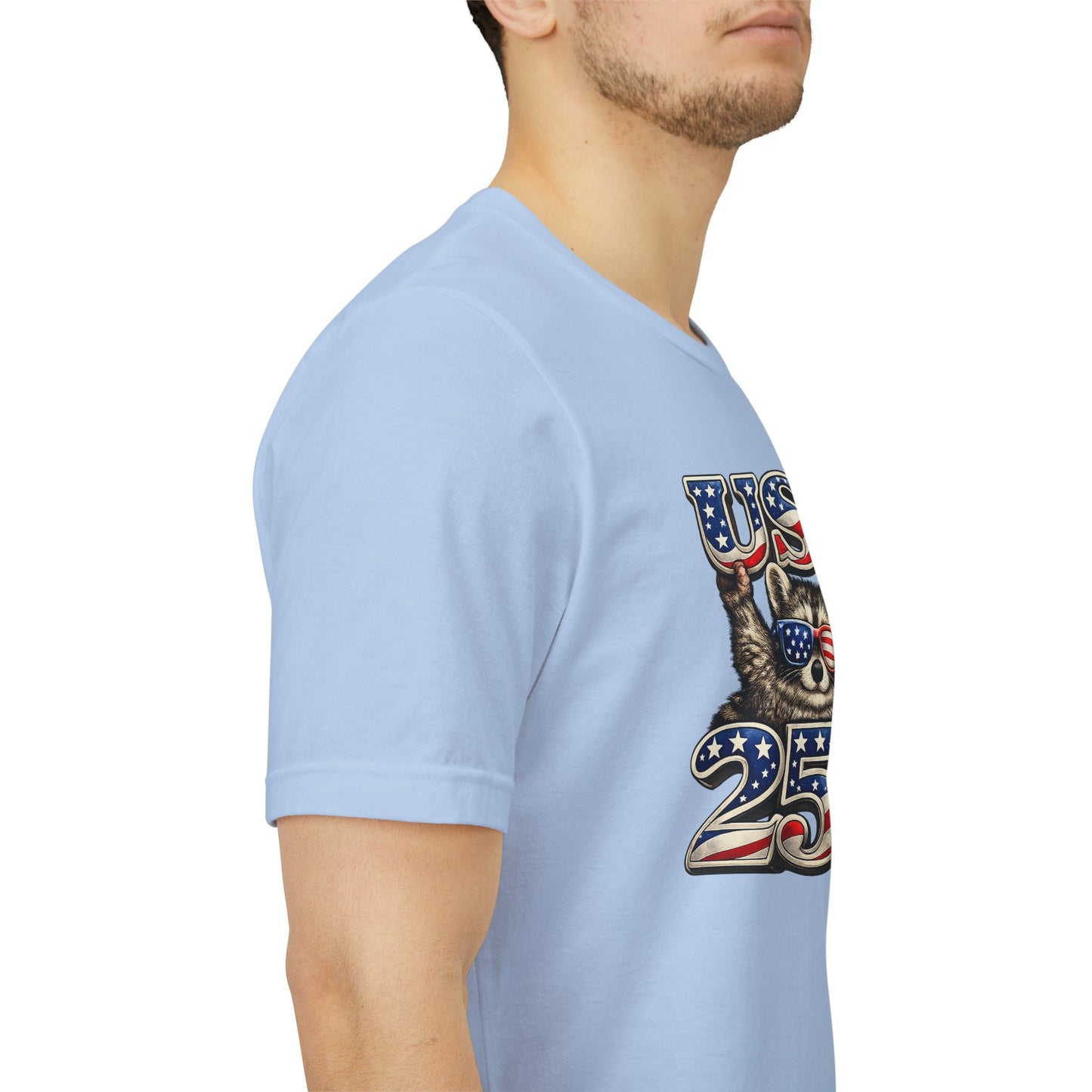 Patriot Raccoon 250th Anniversary T-Shirt — 4th of July Fireworks Flag Tee