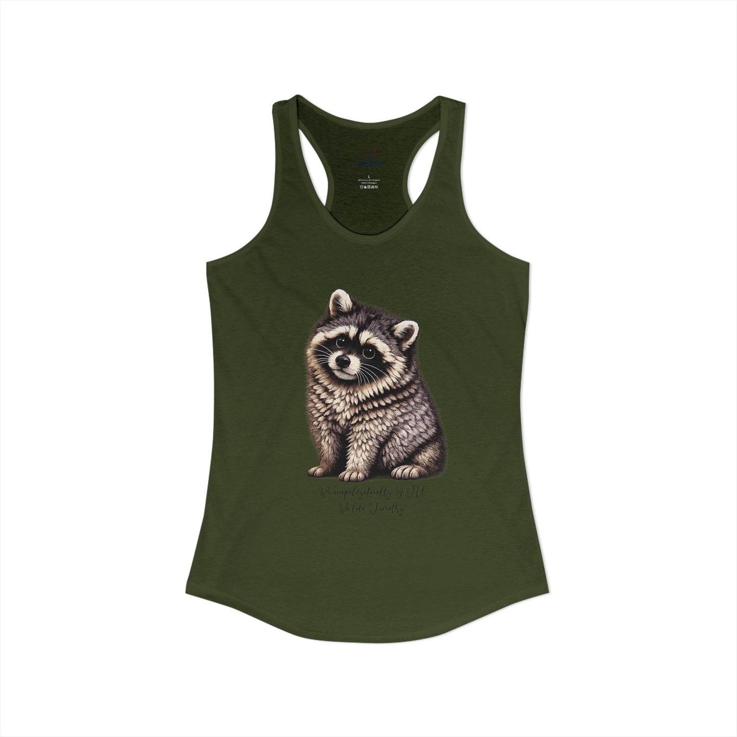 Jimothy The Raccoon Racerback Tank