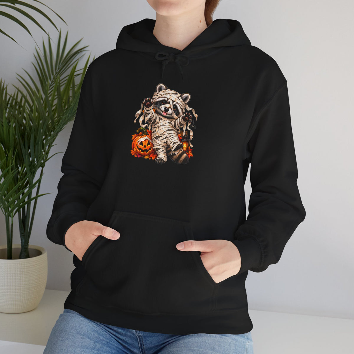 Mummy Raccoon Halloween Hooded Sweatshirt
