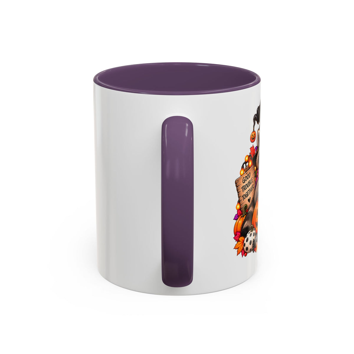 Halloween Raccoon and Black Cat Bestie Coffee Mug  (11/15oz)
