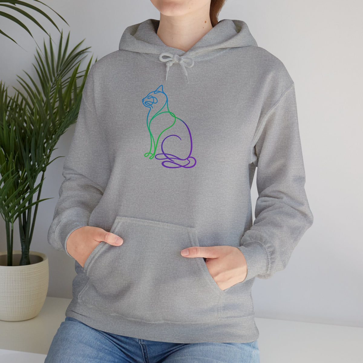 Northern Lights Cat Hooded Sweatshirt