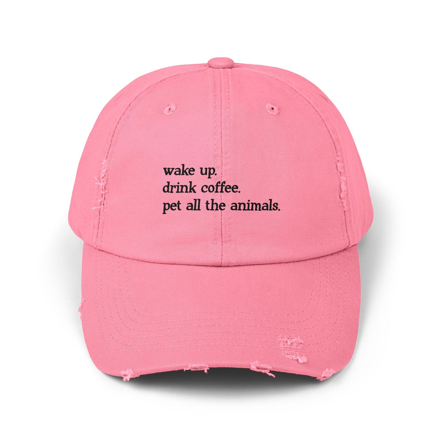 "Wake Up Routine" Distressed Cap —  Funny Truth Hat
