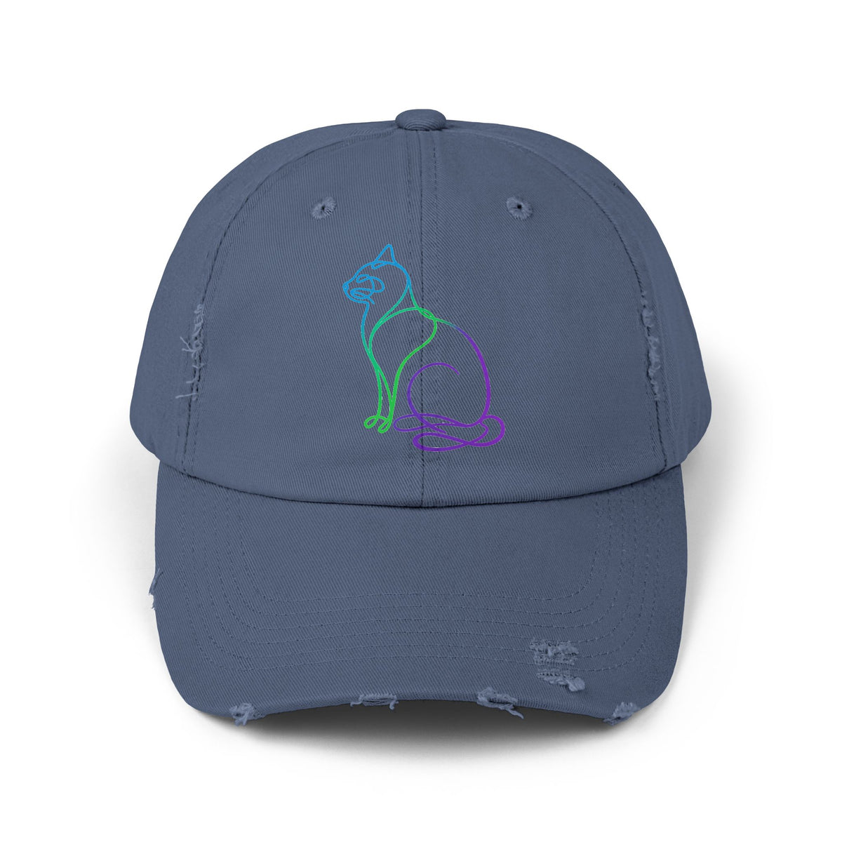 Northern Lights Cat Distressed Cap