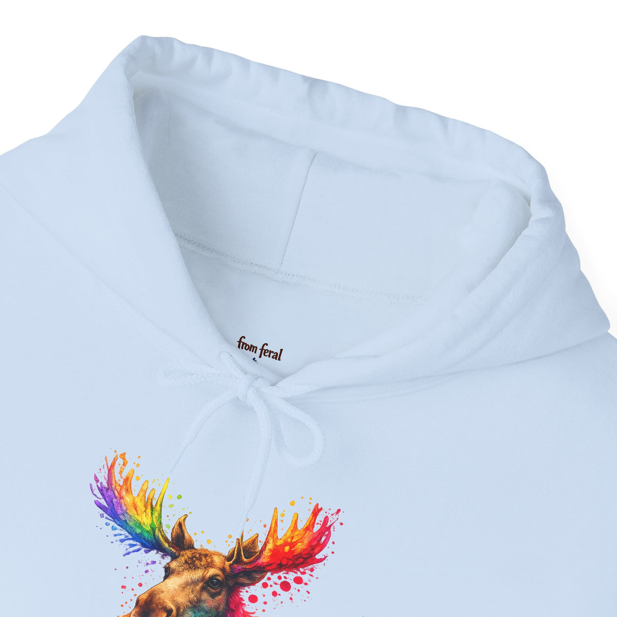 Watercolor Moose Hooded Sweatshirt