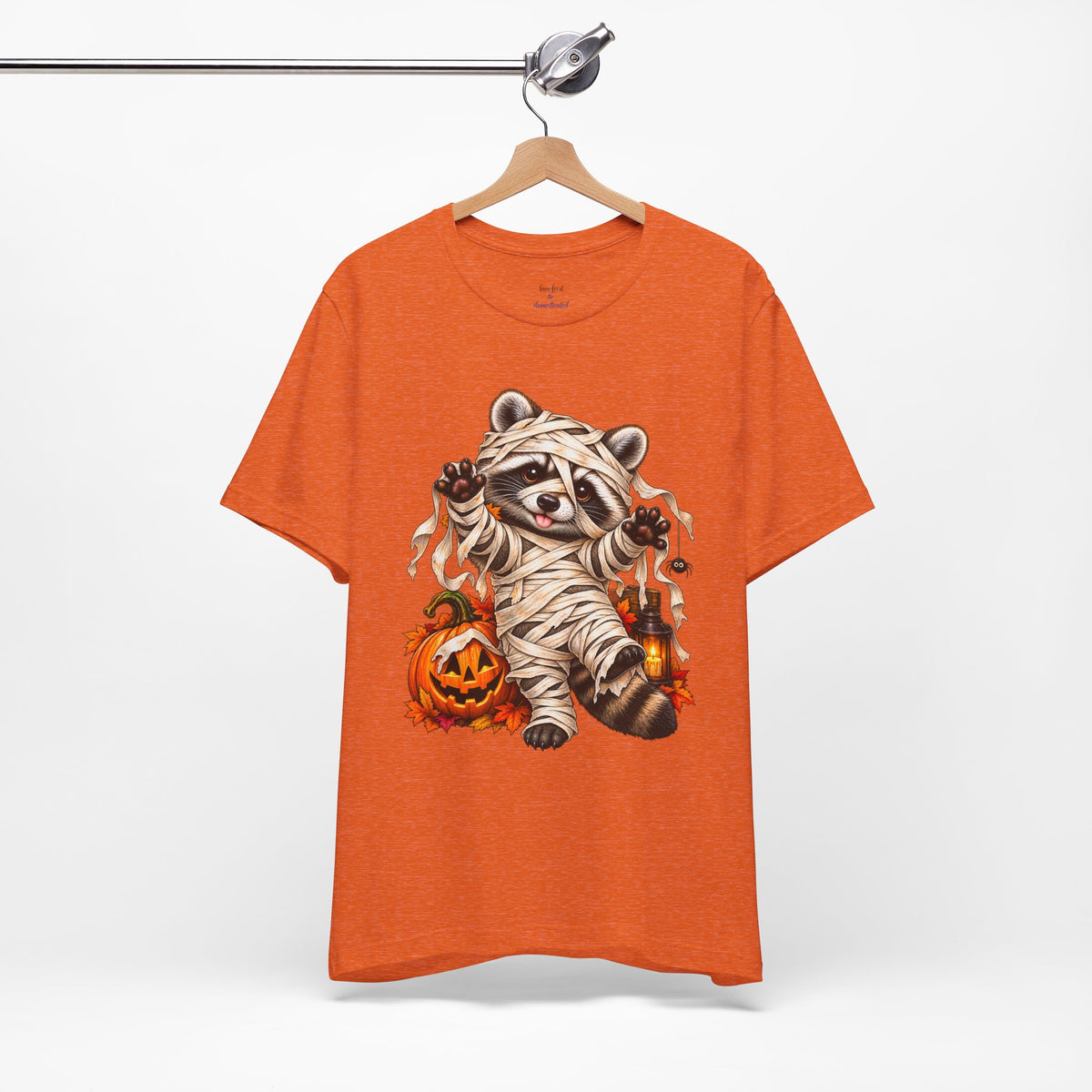 Halloween Mummy Raccoon and Black Cat T-Shirt