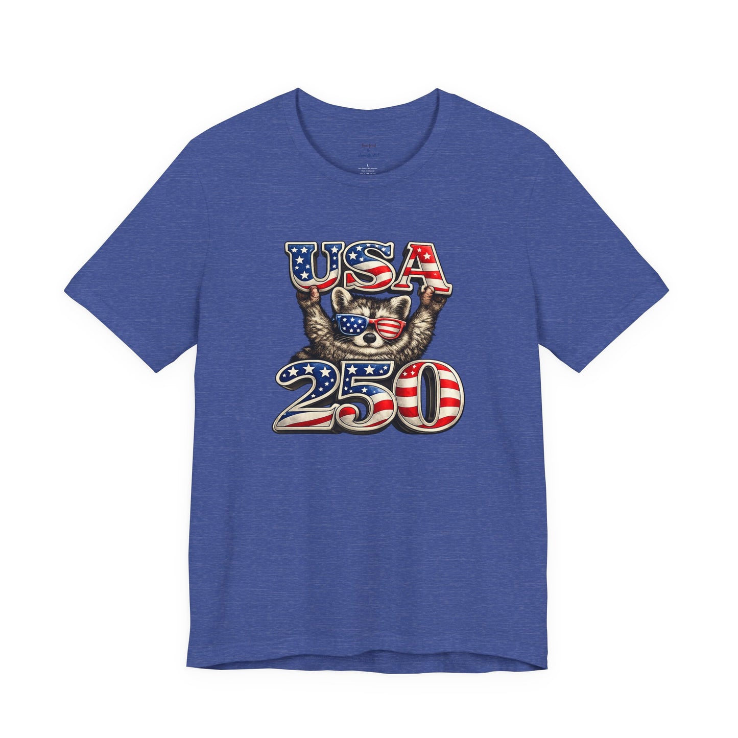 Patriot Raccoon 250th Anniversary T-Shirt — 4th of July Fireworks Flag Tee