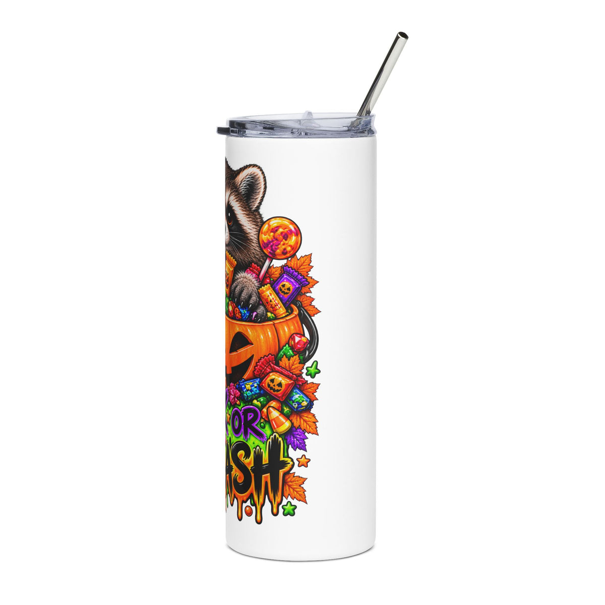 Trick or Trash Raccoon - 20oz Stainless Steel Tumbler