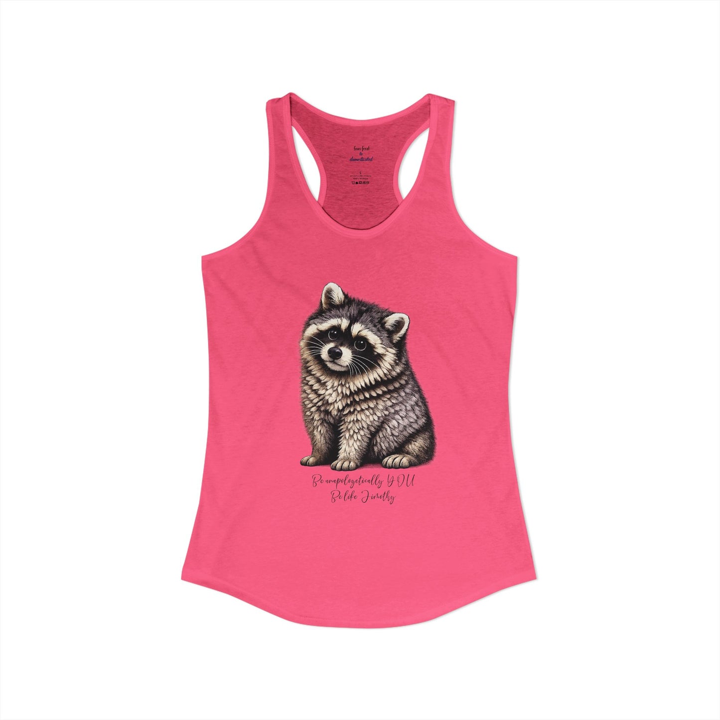 Jimothy The Raccoon Racerback Tank