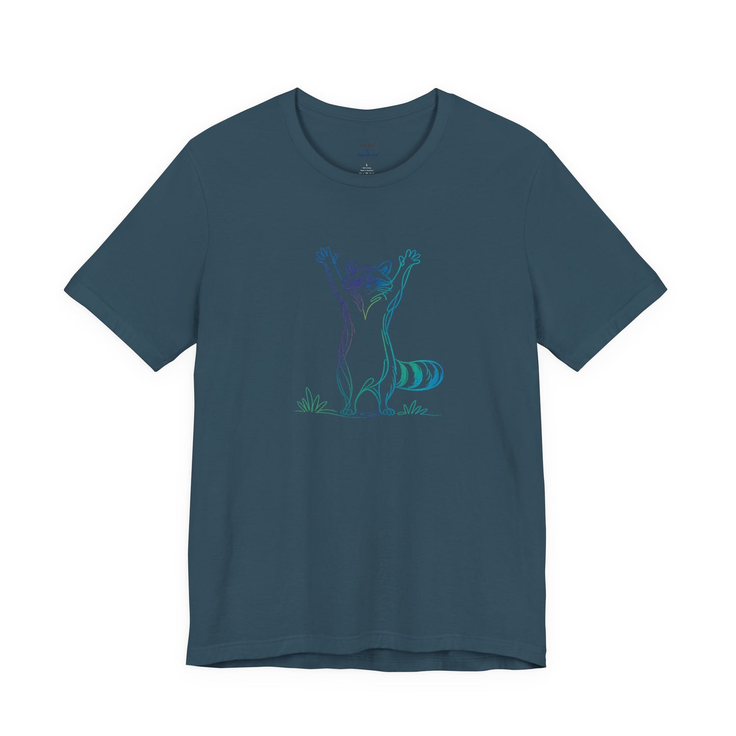 Raccoon Tee — Minimal Line Raccoon Scenic Graphic T-Shirt