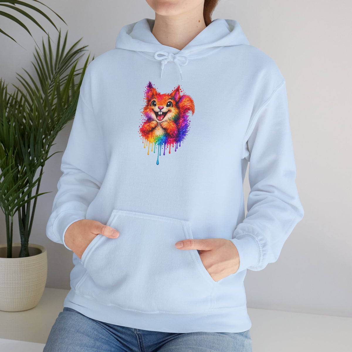 Watercolor Squirrel Hooded Sweatshirt