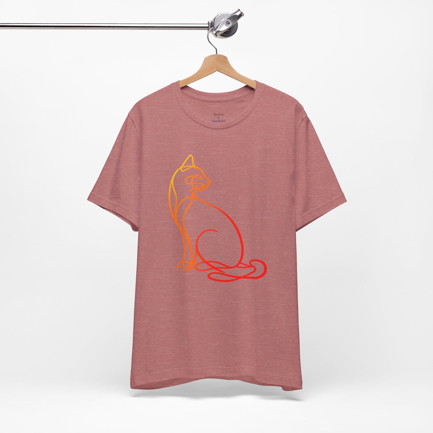 Colorful Line-Work Sitting Cat T-Shirt