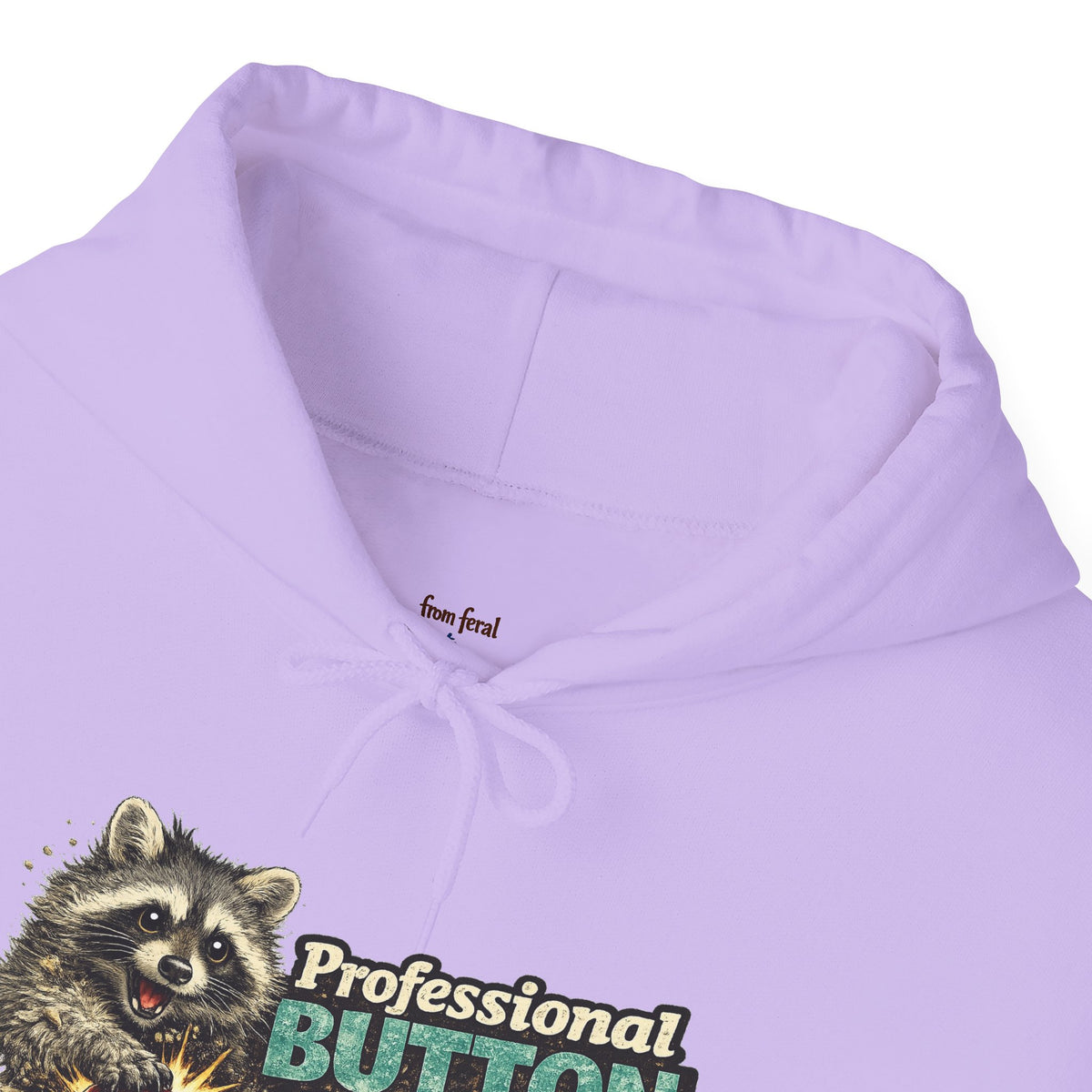 Raccoon "Button Pusher" Hooded Sweatshirt