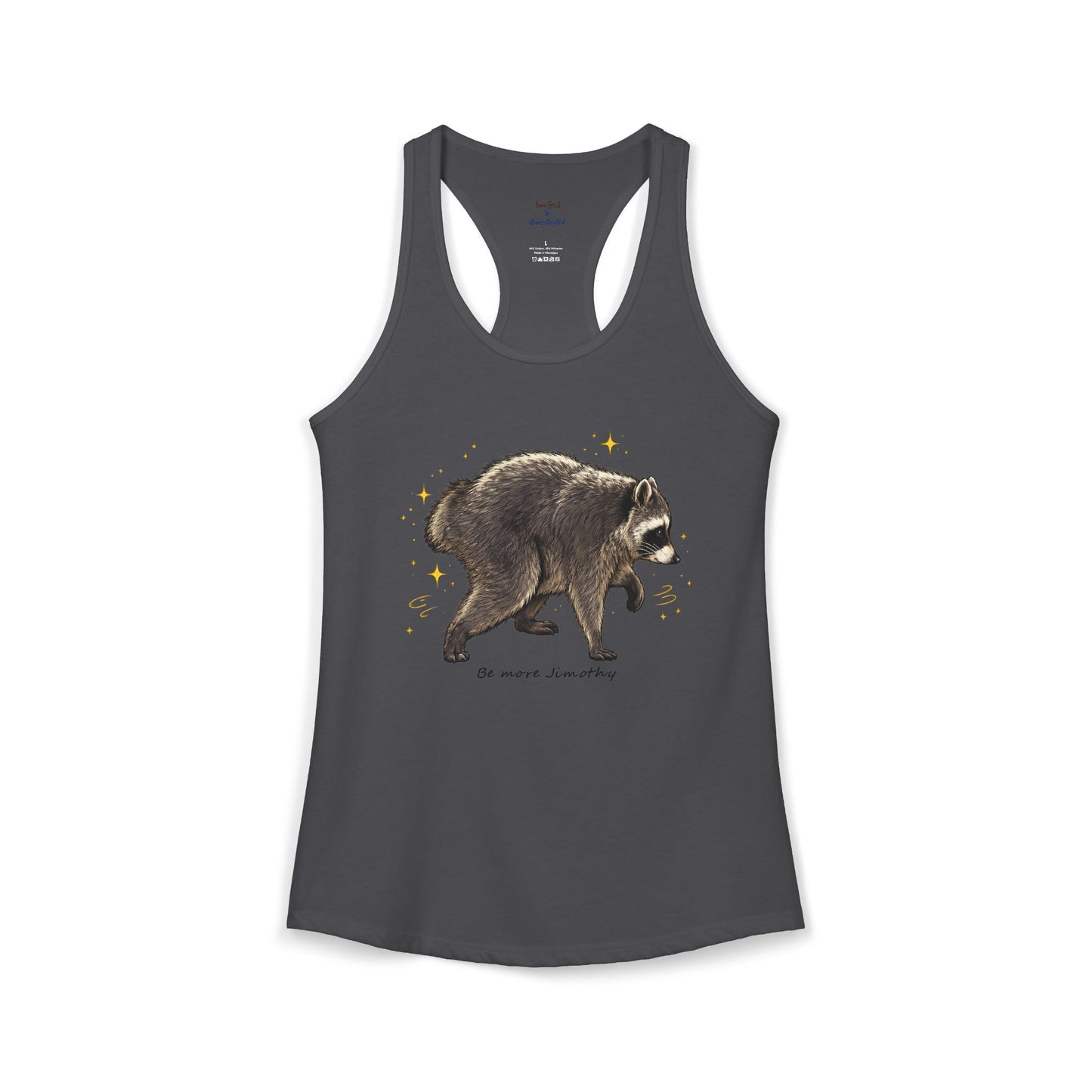 Jimothy The Raccoon Racerback Tank
