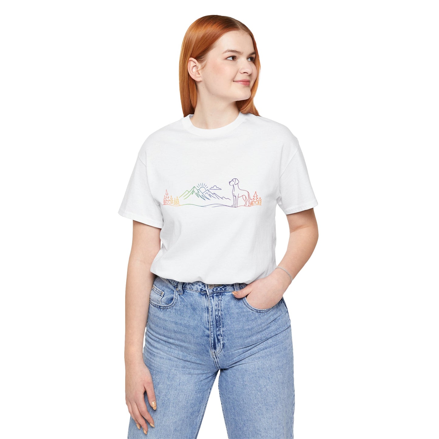 Natural- Eared Great Dane Wild Lines T-Shirt