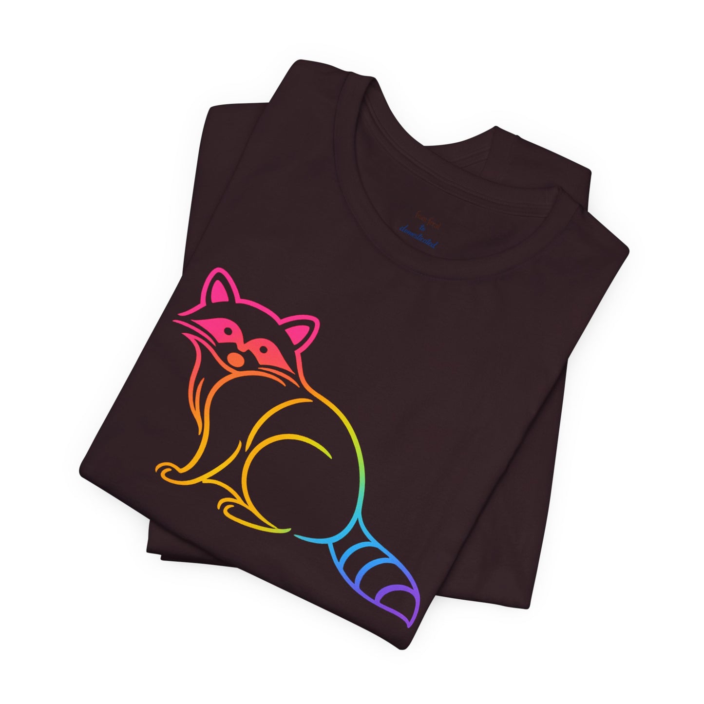 Raccoon Tee — Minimal Line Raccoon Scenic Graphic T-Shirt